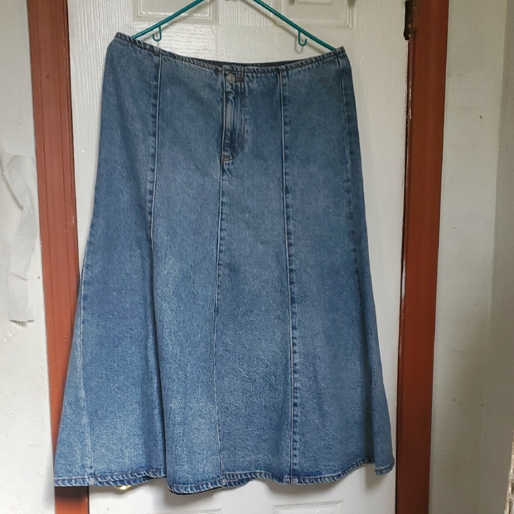 Future Collective Blue Denim A-Line Skirt for Casual Wear Size 8
